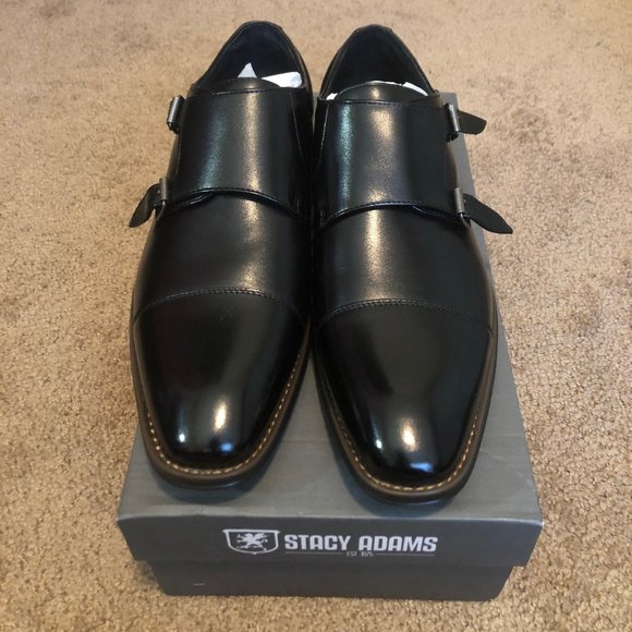 Size 9.5, Black Stacy Adams dress shoes.